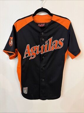 Águilas del Zulia Black & Orange Baseball Jersey by Outfield